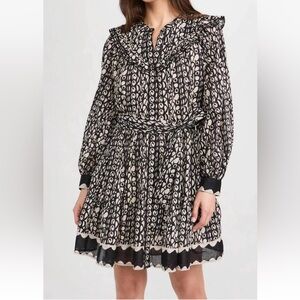 Cleobella Antonia Paseo Print Organic Cotton Mini Dress Size Large